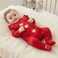 BW-2020-2705: Baby Girls All-In-One with Frill- Teddy (NB-6 Months)